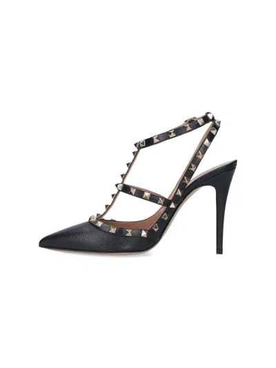Valentino Garavani Studded Leather Decollete Pumps In Black