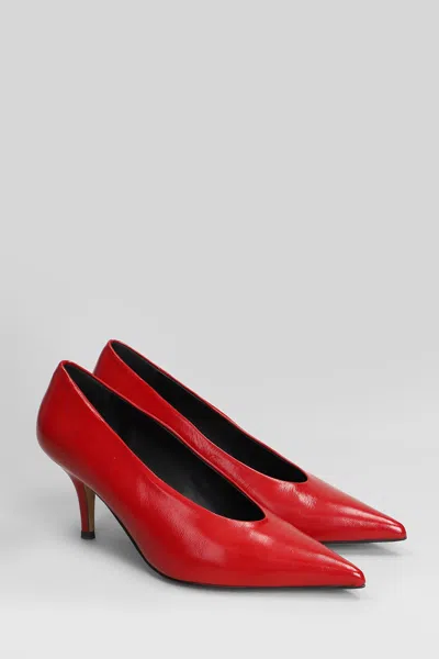 The Seller Pointed-toe Leather Pumps In Red