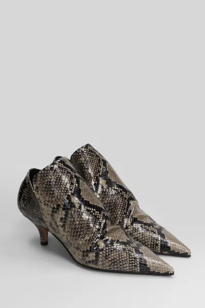 The Seller High Heels Ankle Boots In Python Print Leather In Multi