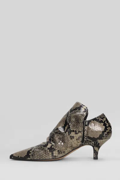 The Seller High Heels Ankle Boots In Python Print Leather In Multi