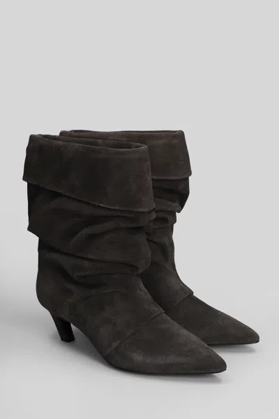 Ash Slouchy Mid-heel Pointed Toe Boots In Gray