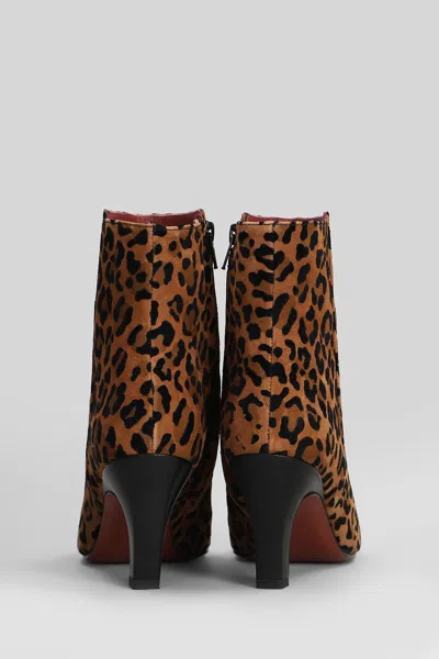 Roberto Festa Yanira High Heels Ankle Boots In Animalier Suede In Animal Print