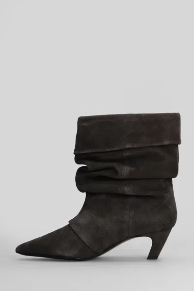 Ash Slouchy Mid-heel Pointed Toe Boots In Gray