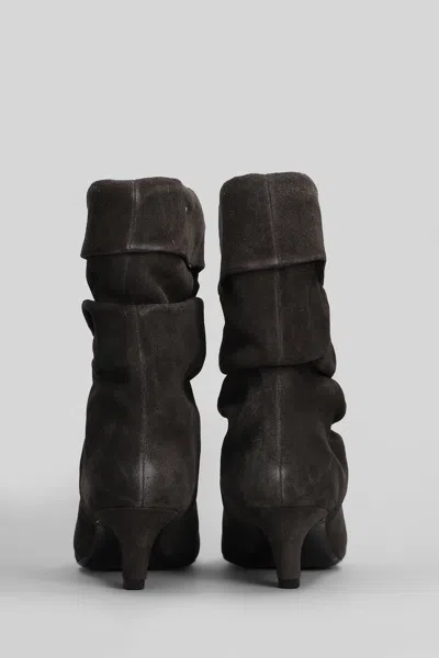 Ash Slouchy Mid-heel Pointed Toe Boots In Gray