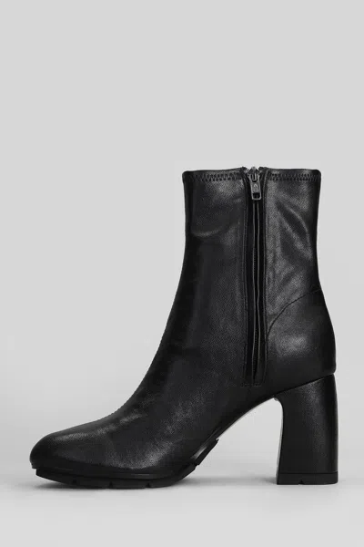 Ash Eclat Bis High Heels Ankle Boots In Black Leather In Black