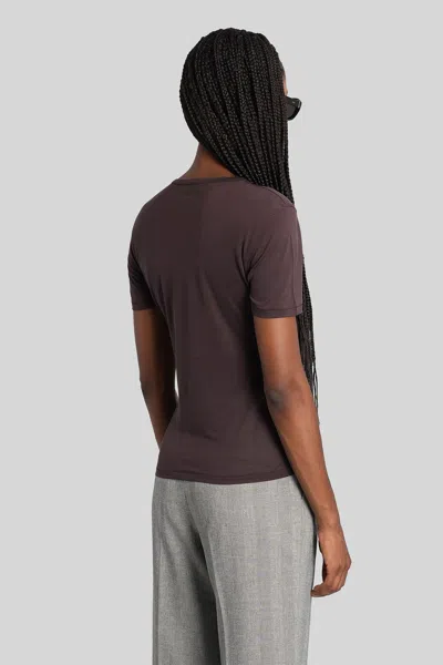 Anine Bing Sylvie T-shirt In Brown Wool And Polyester In Brown