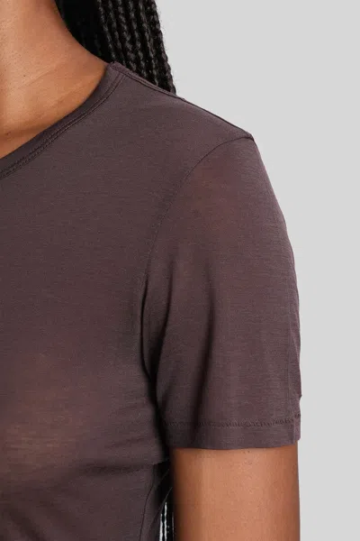 Anine Bing Sylvie T-shirt In Brown Wool And Polyester In Brown