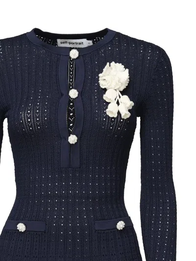 Self-portrait Mini Dress Self-portrit In Blue