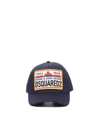 Dsquared2 Logo-patch Adjustable Cap In Blue