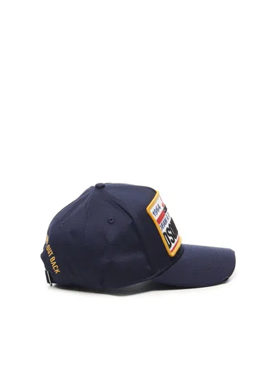 Dsquared2 Logo-patch Adjustable Cap In Blue