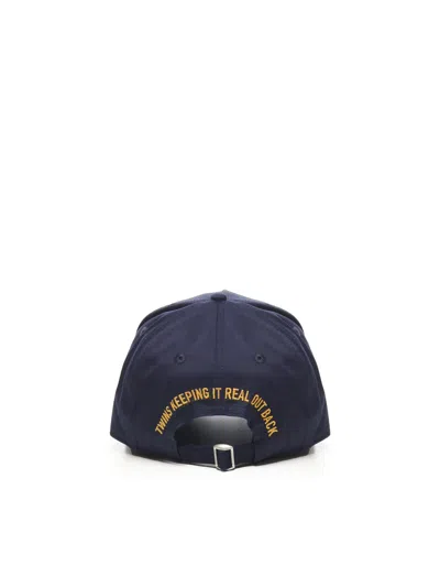 Dsquared2 Logo-patch Adjustable Cap In Blue