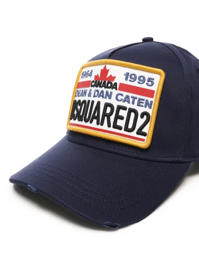 Dsquared2 Logo-patch Adjustable Cap In Blue