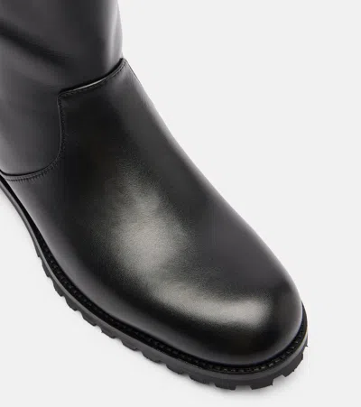 Manolo Blahnik Leather Ankle Boots In Black