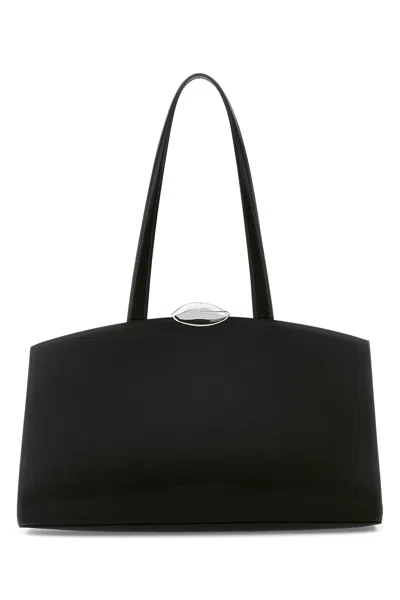 Benedetta Bruzziches Structured Leather Shopping Bag With Top Handle In Black