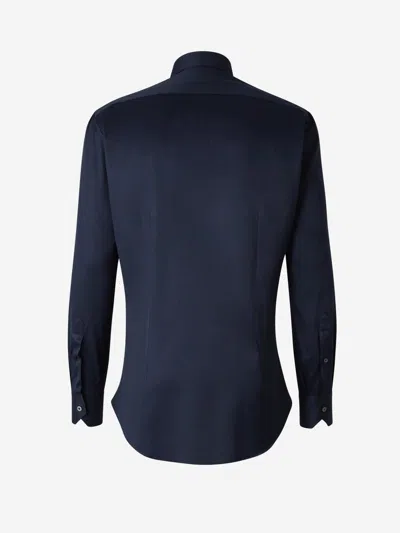 Fray Micro Knit Shirt In Blue