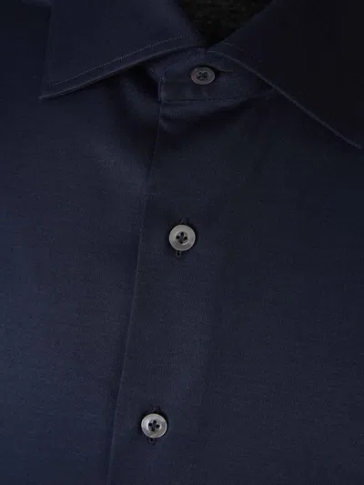 Fray Micro Knit Shirt In Blue