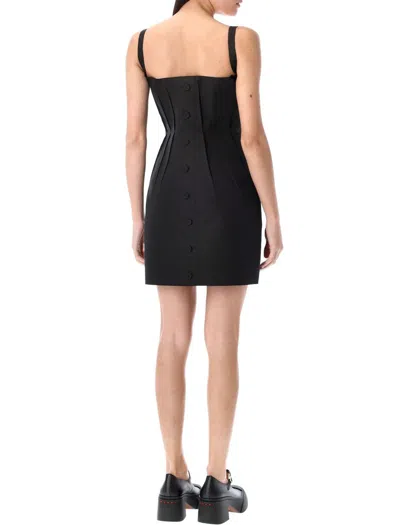 Marni Bonded Popeline Mini Dress In Black