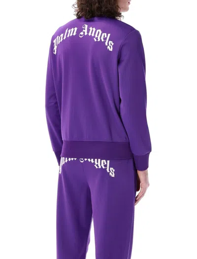Palm Angels Curved Logo Track Jacket In Purple