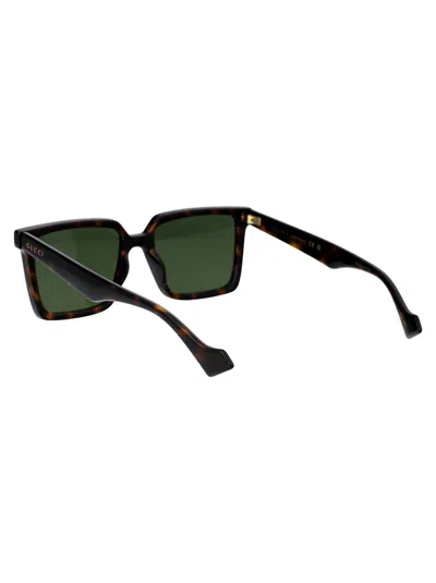Gucci Havana Havana Green Acetate Sunglasses In Brown