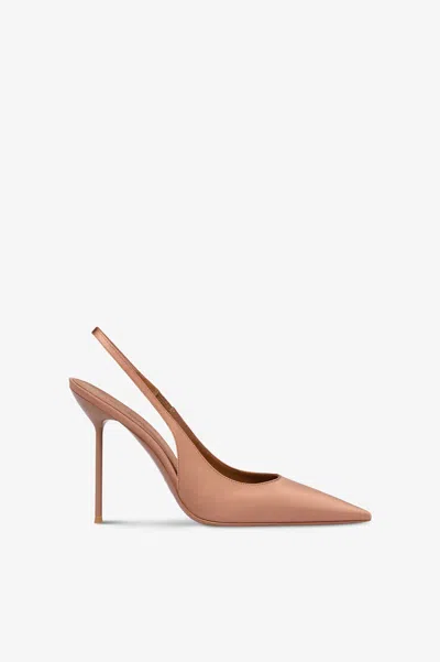 Paris Texas Lidia 105 Satin Slingback Pumps In Pink