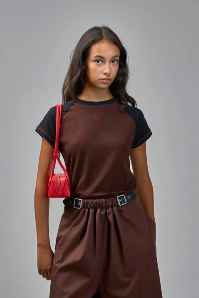 Loewe Slim Fit T-shirt In Cotton Blend In Brown