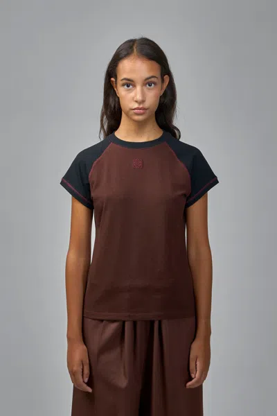 Loewe Slim Fit T-shirt In Cotton Blend In Brown