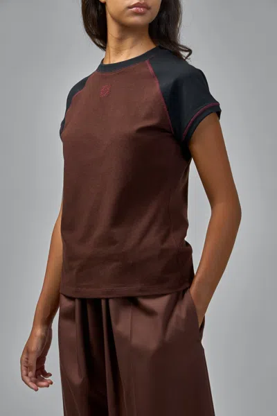 Loewe Slim Fit T-shirt In Cotton Blend In Brown