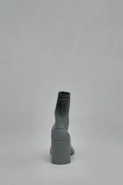Mm6 Margiela Heeled Leather Ankle Boots In Gray