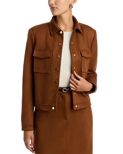 T Tahari Snap Front Jacket In Brown