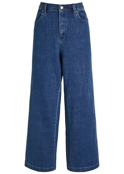 Eileen Fisher Cotton Stretch Denim Wide-leg Jean In Blue