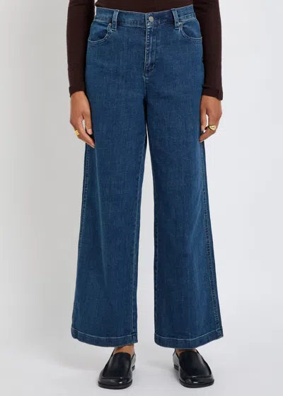 Eileen Fisher Cotton Stretch Denim Wide-leg Jean In Blue