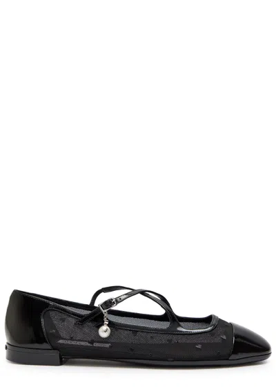 Jimmy Choo Eleri Ballerinas In Soft Spazzolato Leather In Black