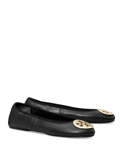 Tory Burch Nappa Leather Ballerina Flats In Black