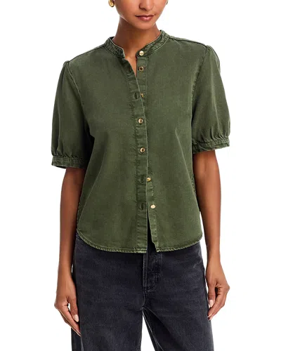 Rag & Bone Jordan Ultra Featherweight Short Sleeve Button-up Shirt In Green