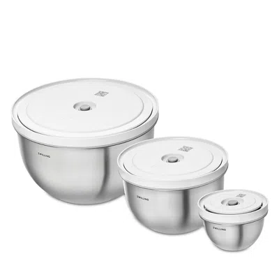 Zwilling Fresh And Save 3 Piece Stainless Steel Vacuum Bowl Set In Silver