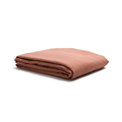 Piglet In Bed Linen Blend Flat Sheet, King In Brown
