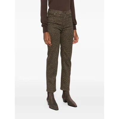 Frame Le Sylvie High Rise Slim Jeans In Leopard Print In Brown
