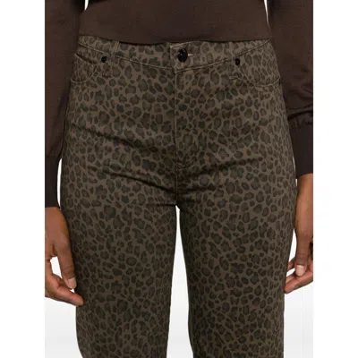 Frame Le Sylvie High Rise Slim Jeans In Leopard Print In Brown