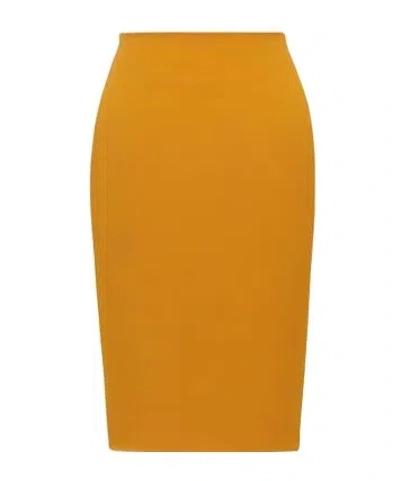 Saint Laurent Mid-rise Pencil Skirt In Satin Clothing In Orange