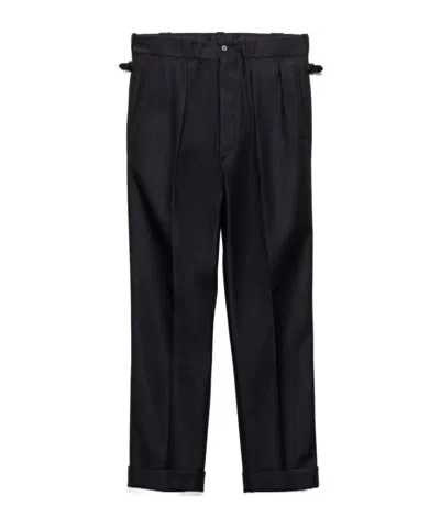 Prada Wool Blend Pants In Black