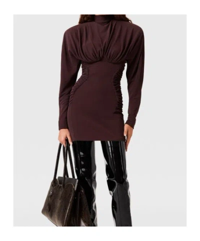 Stella Mccartney Pleated Mini Dress In Brown