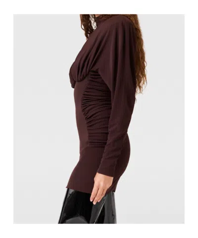 Stella Mccartney Pleated Mini Dress In Brown