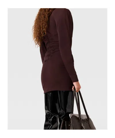 Stella Mccartney Pleated Mini Dress In Brown