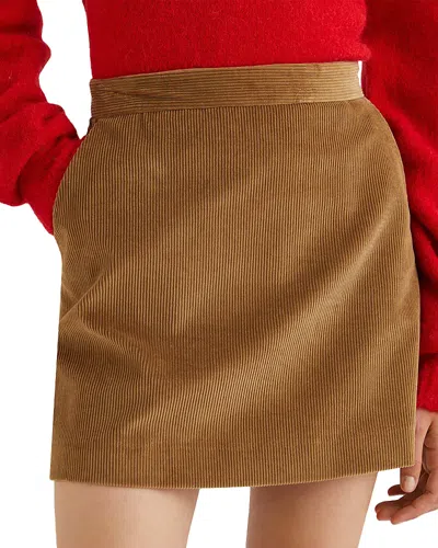 Marella Corduroy Mini Skirt In Brown