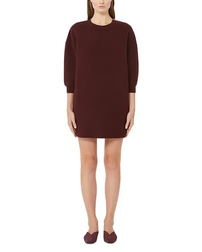 Max Mara Canada Knitted Mini Dress In Burgundy