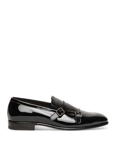 Santoni Men's Adrian Formal Loafer Black Patent Leather In Multi