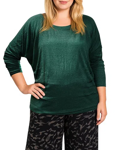 Standards & Practices Batwing Long Sleeve Tunic Top In Green