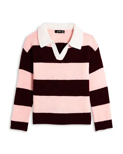 Aqua Girls' Striped Rugby Sweater, Big Kid - Exclusive In Multi