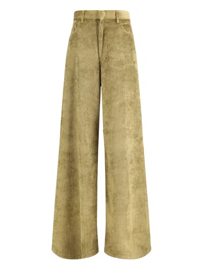 Petar Petrov Gold Cotton Casual Pants In Green