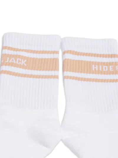 Hide & Jack Stripe-detail Socks In White